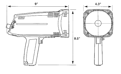 Dimensiones del estroboscopio DT-721 